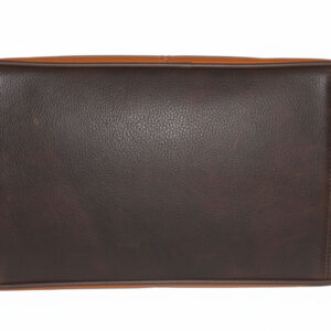 Dual-Tone Leather Structured Handbag – Brown & Tan