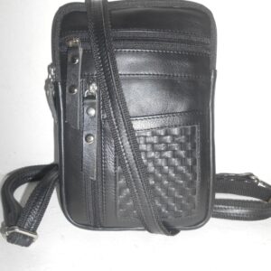 Urban Weave Multi-Zip Leather Crossbody Messenger