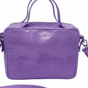 Textured Leather Mini Box Sling Bag – Purple