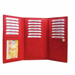 Ruby Luxe Tri-Fold Leather Card Organizer