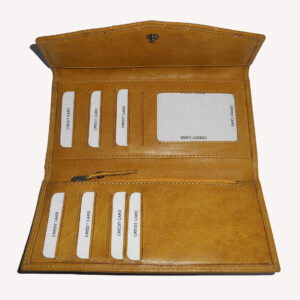 Mustard Classic Leather Flap Wallet